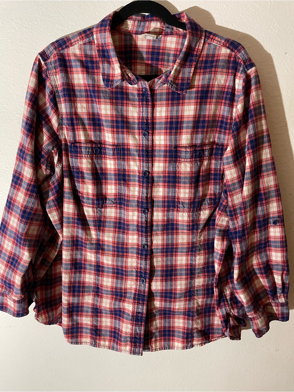 Duluth Trading Plaid Organic Cotton Shirt Size 3X Like New